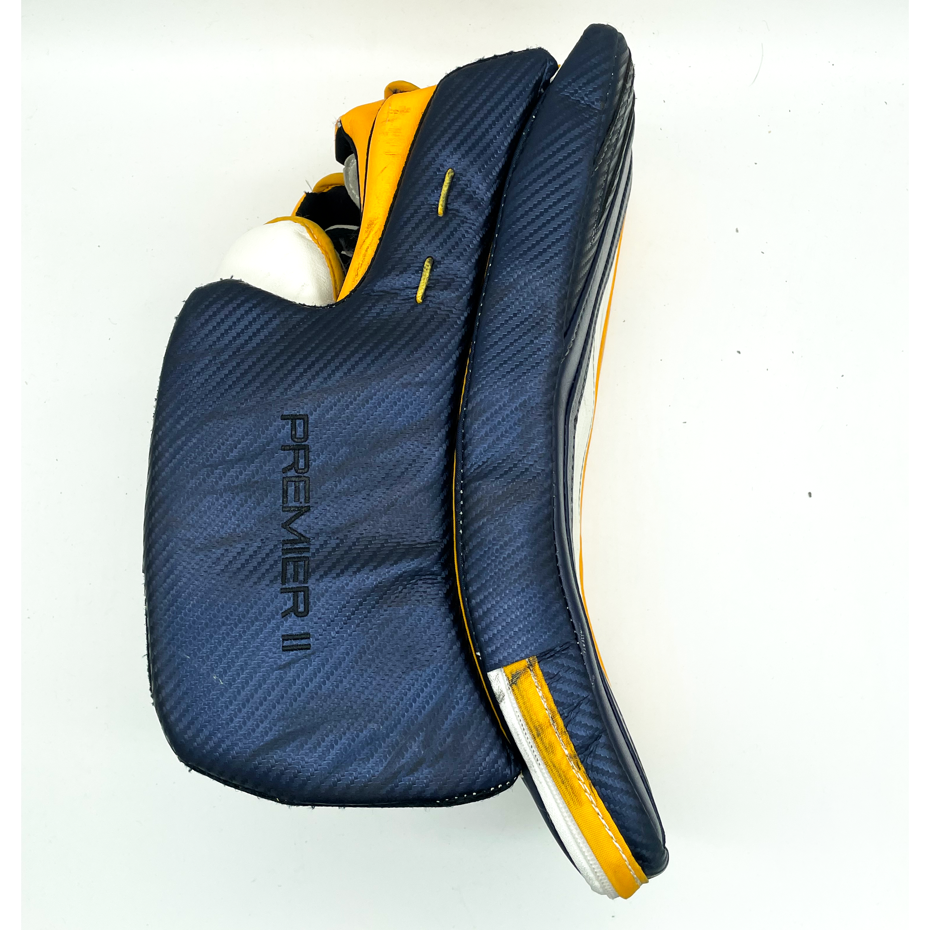 CCM Premier II - Bloqueur de gardien d'occasion (bleu marine/jaune/blanc)